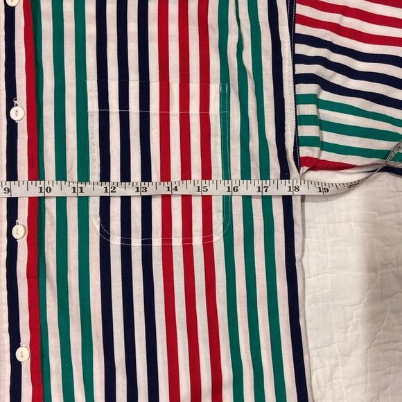 Vintage Gina Peters Striped 100% Cotton Short Sleeve Button Up size Small - Picture 6 of 8